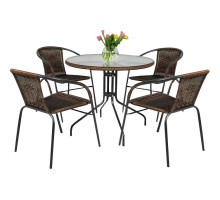 Набор уличный Николь-1А TLH-037AR2/080RR-D80 Cappuccino 4Pcs