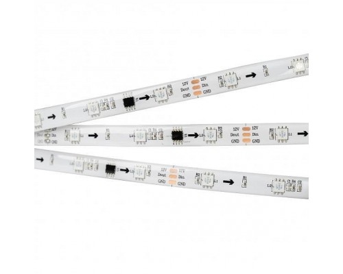 Лента светодиодная Arlight SPI-5000SE-5060-30 12V Cx3 RGB (10mm, 7.2W/m, IP65) 026369(1)