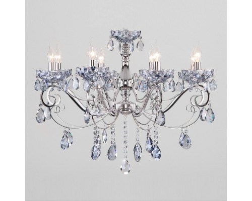 Подвесная люстра Eurosvet Escada 10109/8 хром/лазурный хрусталь Strotskis