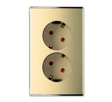Розетка двойная с заземлением Imex Parthenon Gold WRC 3140