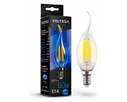 Лампа светодиодная Voltega Crystal E14 6Вт 4000K