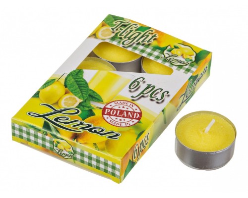Набор из 6 свечей ароматических (4x2 см) Лимон 348-477