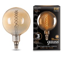Лампа светодиодная Gauss LED Vintage Filament Flexible E27 8Вт 2400K 154802008