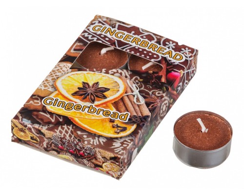 Набор из 6 свечей декоративных (4x2 см) Имбирный пряник 348-440