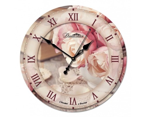 Настенные часы (33x33x4 см) Розы 01-028