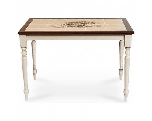 Стол обеденный СТ 3045Р белый античный/темный дуб