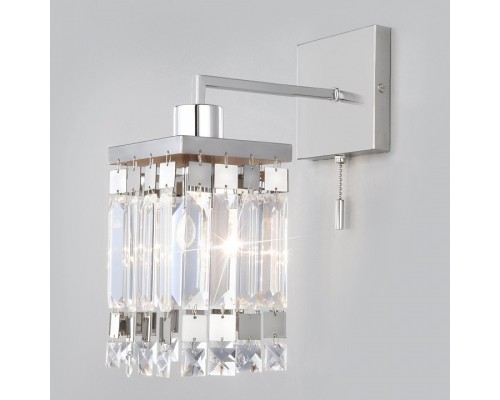 Бра Eurosvet Barra 10100/1 хром/прозрачный хрусталь Strotskis