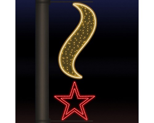 Панно световое День Победы [0.54x1.6 м] RL-KN-9-8-WWR-dY