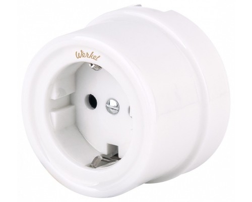 Розетка с заземлением и шторками Werkel белый Ретро W5671101