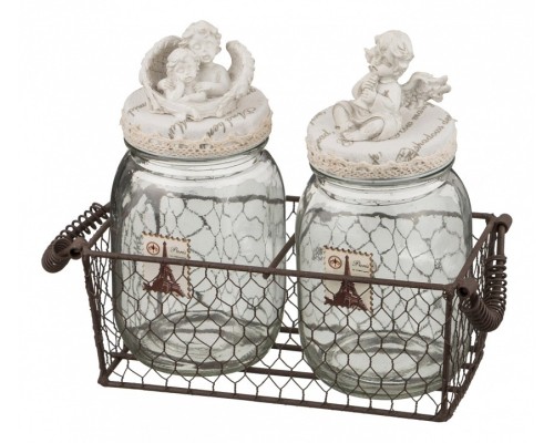 Набор из 2 банок для пищевых продуктов Ангелы 222-071