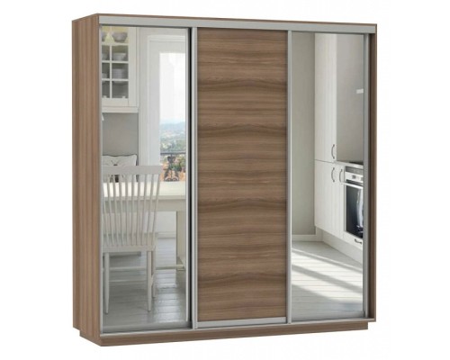 Шкаф-купе Экспресс Медиум (2 зеркала) Трио 2400x600x2200