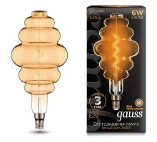 Лампа светодиодная Gauss LED Vintage Filament Flexible E27 6Вт 2400K 158802006
