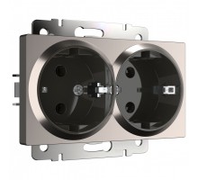 Розетка двойная с заземлением без рамки Werkel W117 4 W1172002