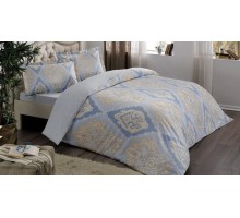 Постельное белье евростандарт Satin Vales V01-mavi