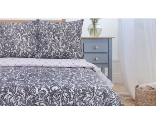 Постельное белье евростандарт Вензель Серебро