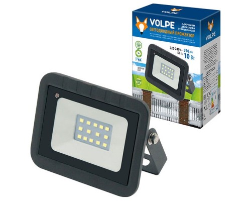 Светильник на штанге Volpe ULF-Q512 ULF-Q512 10W/DW SENSOR IP65 220-240B BLACK картон