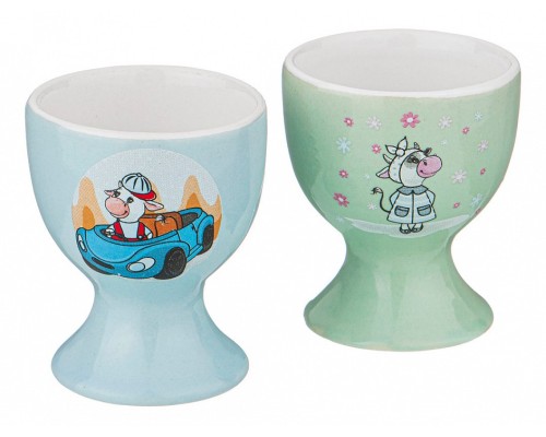 Набор из 2 подставок для яиц (4.5x6.5 см) Милая коровка 155-489