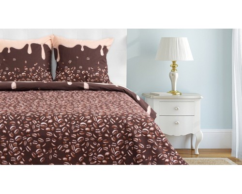 Постельное белье полутораспальное Кофе