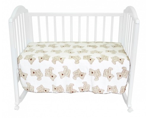 Плед (100x118 см) Мишки на белом