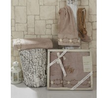 Набор из 2 полотенец для ванной Veron S.002кофе