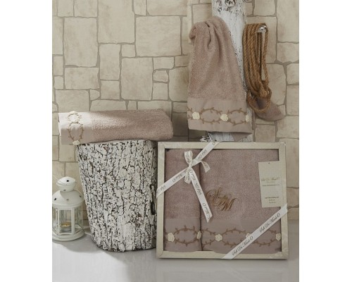 Набор из 2 полотенец для ванной Veron S.002кофе