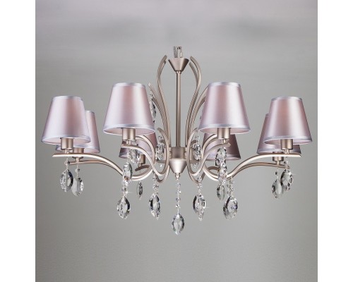 Подвесная люстра Eurosvet Aurelia 10089/8 сатин-никель/прозрачный хрусталь Strotskis