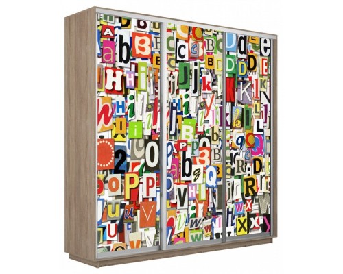 Шкаф-купе Экспресс Фото трио 1017 2100x450x2400