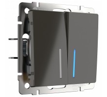 Выключатель двухклавишный с подсветкой без рамки Werkel W112 7 W1120107