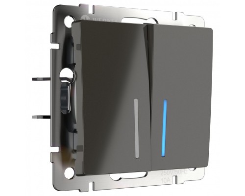 Выключатель двухклавишный с подсветкой без рамки Werkel W112 7 W1120107