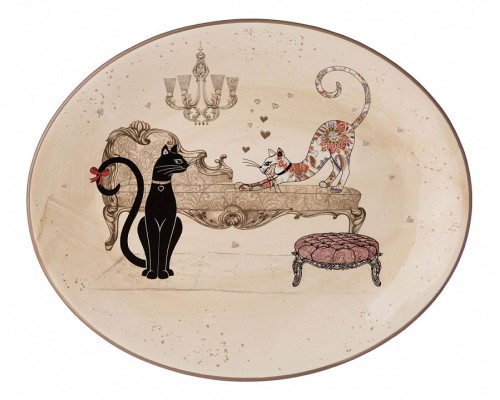 Блюдо декоративное (31.5x25.5x3 см) Парижские коты 358-1742