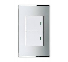 Выключатель двухклавишный с подстветкой Imex Parthenon Silver WRC 2425