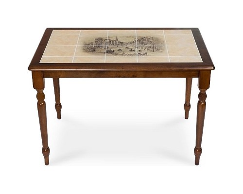 Стол обеденный CT 3045P дуб темный с рисунком Город 2