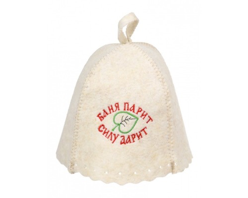 Шапка для бани универсальная Баня парит, силу дарит