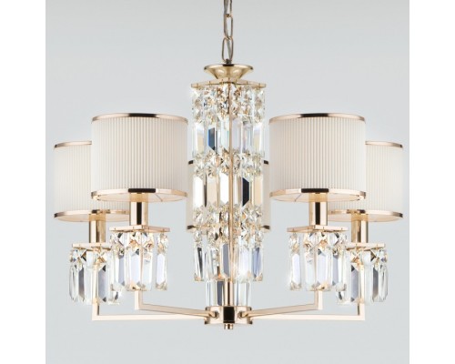 Подвесная люстра Eurosvet Zaffiro 10129/5 золото/прозрачный хрусталь Strotskis Smart (10099/5)