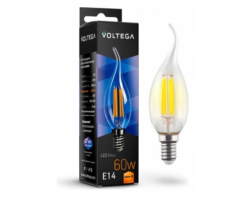 Лампа светодиодная Voltega Crystal E14 6Вт 2800K