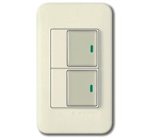 Выключатель двухклавишный с подстветкой Imex 70 Wide Delux Gold WSN 0225G