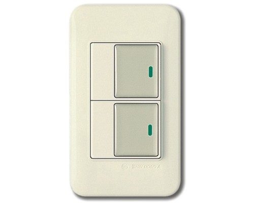 Выключатель двухклавишный с подстветкой Imex 70 Wide Delux Gold WSN 0225G