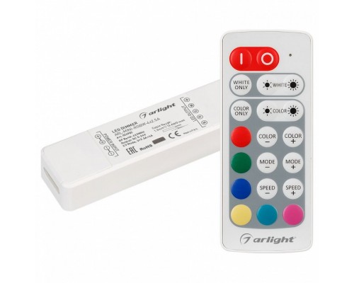 Контроллер-регулятор цвета RGBW с пультом ДУ Arlight ARL-MIN ARL-MINI-RGBW-4x2.5A (5-24V, RF ПДУ 20кн)