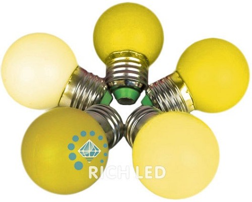 Лампа светодиодная RL-BL E27 220В 1Вт желтый RL-BL-E27-G45-Y