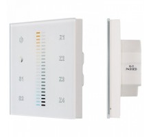 Панель-регулятора ЦТ сенсорная встраиваемая Arlight Sens SR-2830B-AC-RF-IN White (220V,MIX+DIM,4зоны)