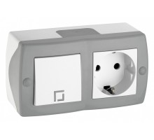 Блок с розеткой и выключателем Mono Electric Octans IP20 104-020001-180