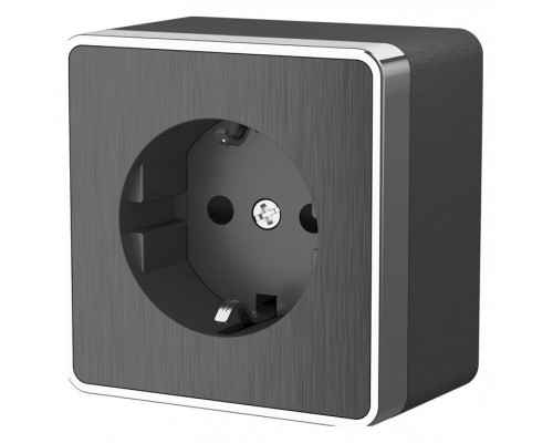 Розетка с заземлением и шторками Werkel Gallant (графит рифленый) W5071104