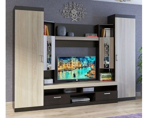 Стенка для гостиной Мальта СТЛ.250.00 дуб феррара, ясень шимо светлый