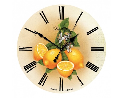 Настенные часы (33x33x4 см) Лимоны 02-006