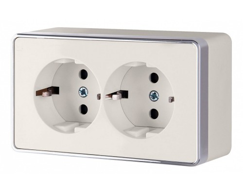 Розетка двойная с заземлением Werkel слоновая кость WL15-02-03