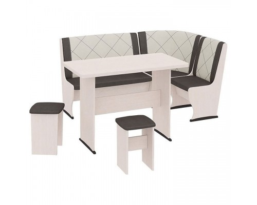 Уголок кухонный Челси Т2 дуб белфорт/лён бежевый/лён коричневый