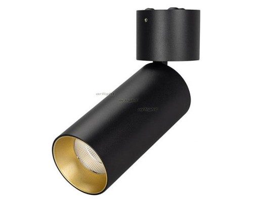 Светильник на штанге Arlight SP-POLO-SURFACE-FLAP-R65-8W Warm3000 (BK-GD, 40 deg) 027532