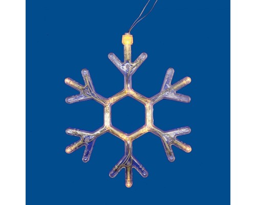 Снежинка световая Uniel Снежинка ULD-H1819-012/STA/3AAA WARM WHITE IP20 SNOWFLAKE