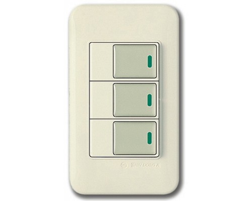 Выключатель трехклавишный с подсветкой Imex 70 Wide Delux Gold WSN 0226G