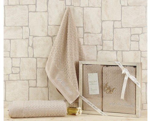 Набор из 2 полотенец для ванной Ebru S.018кофе